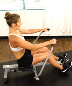 Sunny Health & Fitness Smart Compact Full Motion Rowing Machine, Full-Body Workout, Low-Impact, Extra-Long Rail, 350 LB Weight Capacity and Optional SunnyFit® App Enhanced Bluetooth Connectivity SF-RW5639 42 81vdnpbNgHL