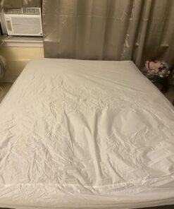 Linenspa Zippered Mattress Encasement - Waterproof & Bed Bug Proof - Premium Noiseless & Absorbent Cover – Queen, White 12" Depth 44 81veg8 95BL