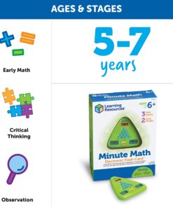 Learning Resources Minute Math Electronic Flash Card, Homeschool, Early Algebra Skills, 3 Difficulty Levels, Ages 6+ 10 81vfQVUWvKL