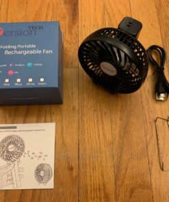 VersionTECH. Mini Handheld Fan, USB Desk Fan, Small Personal Portable Table Fan with USB Rechargeable Battery Operated Cooling Folding Electric Fan for Travel Office Room Household Black 61 81vg9i8o3iL