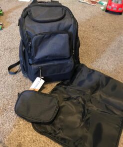 Mancro Diaper Bag Backpack, Multifunctional Dad Diaper Bag with 2 Side Insulated Pockets, Travel Water Resistant Baby Diaper Backpack for Men Women with Stroller Straps, Black 61 81vi8qSCeIL