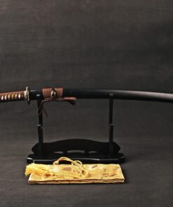 Alternative view of Authentic Japanese Katana Warrior Sword 1095 Carbon Steel/Damascus Folded Steel Blade Folded Steel Katana