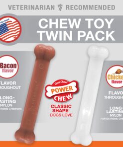 Alternative view of Nylabone Classic Power Chew Toys Twin Pack - Dog Toys for Aggressive Chewers - Tough & Durable Dog Bones for Large Dogs - Bacon and Chicken Flavors, Large/Giant (2 Count) Large/Giant - Up to 50 lbs. Variety