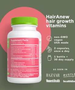 Naturenetics HairAnew Hair Growth Vitamins for Women & Men - Hair Vitamins For Faster Hair Growth & Thickness - Part of Proceeds go to Hair Loss Charity - Vegan Hair Supplement For Hair Skin Nails (1) 1 22 81viz3rGIXL