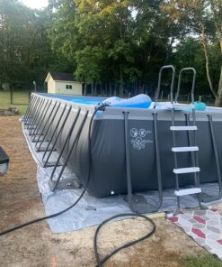 INTEX 26377EH Ultra XTR Deluxe Rectangular Above Ground Swimming Pool Set: 32ft x 16ft x 52in – Includes 2650 GPH Sand Filter Pump – Saltwater System – SuperTough Puncture Resistant – Rust Resistant with Sand Filter Pump & Saltwater System 39 81vjEzKaH L 1