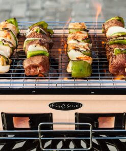 Fire Sense 60450 Yakatori Internal Grates Charcoal Chrome Cooking Grill Japanese Table BBQ Handmade Using Clay Adjustable Ventilation For Outdoor Barbecues Camping Traveling - Large - Tan 32 81vk8S7T kL