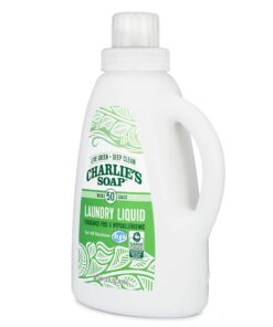 Charlie’s Soap Laundry Liquid (50 Loads, 2 Pack) Natural Deep Cleaning Hypoallergenic Laundry Detergent – Safe, Effective and Non-Toxic 8 81vmVP1xt2L