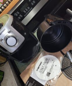 CHEFMAN Small, Compact Air Fryer Healthy Cooking, 2 Qt, Nonstick, User Friendly and Adjustable Temperature Control w/ 60 Minute Timer & Auto Shutoff, Dishwasher Safe Basket, BPA - Free, Black 2 Quart 39 81voAPni2bL 3