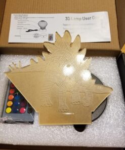 VSATEN 3D Dinosaur Night Light for Kids, 3D Illusion Lamp 3-Pattern & 16 Colors Change Decor Lamp with Remote Control & Smart Touch, Dinosaur Toys for 2 3 4 5 6+ Years Old Multicolor 32 81vodXjG5OL