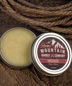 Rocky Mountain Barber Company Beard Balm - Classic Unscented - 100% Natural - Premium Wax Blend with Nutrient Rich Bees Wax, Jojoba, Coconut Oil 9 81vp RpT60L