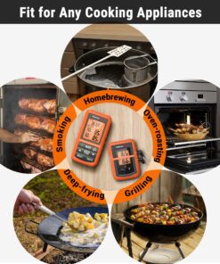 ThermoPro TP20 500FT Wireless Meat Thermometer with Dual Meat Probe, Digital Cooking Food Meat Thermometer Wireless for Smoker BBQ Grill Thermometer Orange 25 81vpiIQjVL