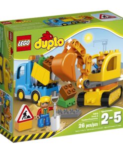 LEGO DUPLO Town Truck & Tracked Excavator 10812 Dump Truck and Excavator Kids Construction Toy with DUPLO Construction Worker Figures (26 Pieces) Standard 26 81vq1BXb8PL