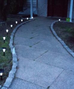 GardenBliss Best Solar Lights for Outdoor Pathway, 10 Brightest Light Set for Walkway, Patio, Path, Lawn, Garden, Yard Decor, Double Waterproof Seal, Large Led Landscape Outside Post Lighting Lamps Pack of 10 - White Light 42 81vqYfsOoFL
