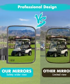 10L0L Golf Cart Mirror, No-drilling Side Rear View Mirror Fits EZGO Club Car Yamaha Golf Cart and Others Drilling Required Black 31 81vseSicbsL