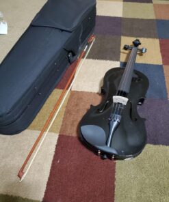 Teekland 4/4 Size Acoustic Violin for Beginner with Fiddle Case/Bow/Rosin (Black) Black 15 81vt8eRj2JL