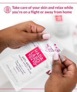 Hada Labo Tokyo Anti-Aging Facial Sheet Mask, with Super Hyaluronic Acid, Collagen, Soy Peptides & Vitamin E, Spa Face Mask Reduces Fine Lines & Wrinkles, Firms & Hydrates, 4 ct 23 81vvjlitO L