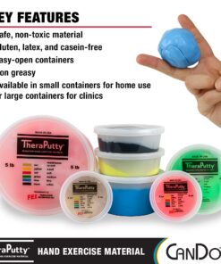 CanDo TheraPutty Standard Hand Exercise Putty For Rehabilitation, Exercises, Hand Therapy, Occupational Therapy, Hand Strengthening, Improve Motor Skills, Stress Relief FIRM 5-pound 9 81vwOAsXynL 1