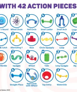 Marble Genius Marble Run (300 Complete Pieces) Maze Track or Race Games for Kids Ages 4-8, for Adults, Teens, and Toddlers, (181 Translucent Marbulous Pieces + 119 Glass-Marble Set), Extreme Set 4.) Extreme Set - 300 Complete Pieces 26 81vwqYo5OJL