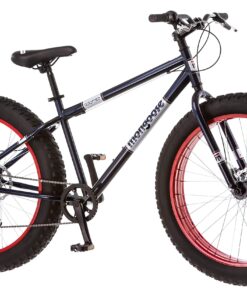 Mongoose Dolomite Mens and Womens Fat Tire Mountain Bike, 26-Inch Wheels, 4-Inch Wide Knobby Tires, 7-Speed, Adult Steel Frame, Front and Rear Brakes Navy Blue 17-Inch/Medium 30 81vx75IiZoL