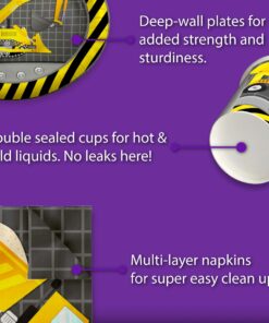 Construction Birthday Party Supplies - Truck Birthday Party Supplies for Boy - Dump Truck Birthday Party Decorations - Tableware Set Includes Plates Napkins and Cups | Kit for 16 48 Piece Construction Trucks 8 81vxBU8m XL