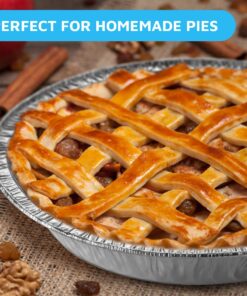 MontoPack 9” Aluminum Foil Pie Pans | Round Disposable Containers with Angled Walls for Tart Baking, Storing, Serving & Reheating | Freezer and Oven Safe, Recyclable | 50-Pack of Cake Tins 9 Inch Pie/Tart Pans (50 Pack) 21 81vxtwUQPjL
