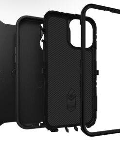 OtterBox iPhone 13 Pro Max & iPhone 12 Pro Max Defender Series Case - BLACK, Rugged & Durable, with Port Protection, Includes Holster Clip Kickstand 39 81w em06YtL