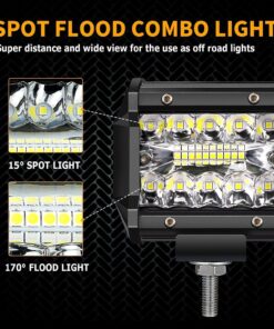 Alternative view of LED Pods ,TURBO SII 4 Inch 60W Led Light Bar Spot Flood Combo Off Road LED Fog Lights Triple Row Led Work Lights for Jeep Trucks Polaris Boats Pickup UTV ATV,4 Pack 4P 4Inch