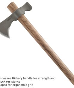 CRKT Woods Chogan Tomahawk Axe: RMJ T-Hawk Lightweight Outdoor Camping Axe with Hammerhead, Forged Carbon Steel Blade, and Hickory Wooden Handle 2730 30 81w1z5OolZL