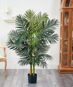 Alternative view of Nearly Natural 5ft. Golden Cane Palm Artificial Tree, Green Palm Tree