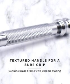 Parker Safety Razor, 99R Chrome Long Handle Heavyweight Butterfly Open Double Edge Safety Razor for Men, 5 Parker Premium Platinum Double Edge Razor Blades Included 37 81w7yZPgBAL