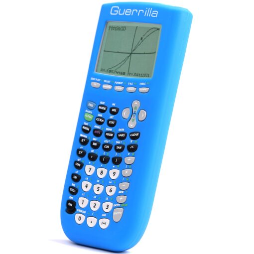 Guerrilla TI84BLUESC Silicone Case for Texas Instruments TI-84 Plus Graphing Calculator, Blue