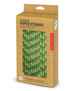 Alternative view of Kikkerland Biodegradable Paper Straws, Bamboo, Box of 144 One Size