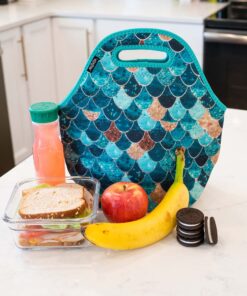 Artovida Artists Collective Insulated Neoprene Lunch Bag - Washable Soft Lunch Tote for Work and Picnic - Design by Monika Strigel (Germany) Really Mermaid - Classic Monika Strigel Really Mermaid 28 81w9nVMxvsL