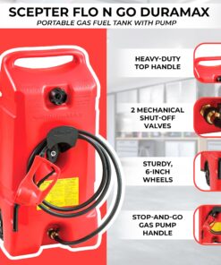 Alternative view of Scepter 14 Gallon Portable On Wheels Gas Fuel Tank Containers with LE Fluid Transfer Siphon Pump and 10 Foot Long Hose, 2 Pack