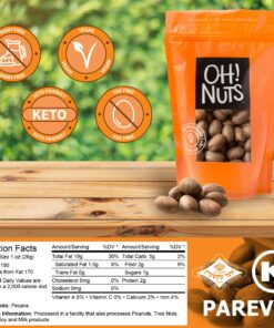 Oh! Nuts Pecans in Shell -2lb | Low-Carb, High-Protein Keto Snacks | Fresh 32oz Resealable Bulk Bag | All-Natural, Premium Nuts in Shell Without Salt or Sugar | Healthy Vegan, Gluten-Free Snacking 9 81wAQnjMXL