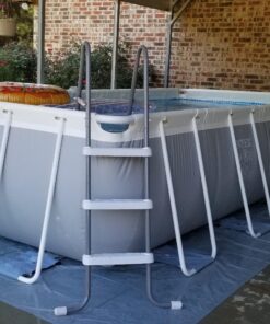 INTEX 26791EH Prism Frame Premium Rectangular Above Ground Swimming Pool Set: 16ft x 8ft x 42in – Includes 1000 GPH Cartridge Filter Pump – Removable Ladder – Pool Cover – Ground Cloth 16ft x 8ft x 42in / Rectangular 41 81wBS57cGBL