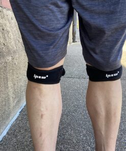 IPOW 2 Pack Knee Pain Relief & Patella Stabilizer Knee Strap Brace Support for Hiking, Soccer, Basketball, Running, Jumpers Knee, Tennis, Volleyball & Squats. One Size Black 30 81wCXKnbfHL