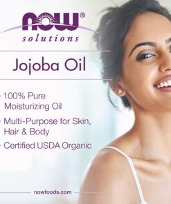 NOW Solutions, Organic Jojoba Oil, Moisturizing Multi-Purpose Oil for Face, Hair and Body, 4-Ounce 4 Fl Oz (Pack of 1) 28 81wDdAykoxL