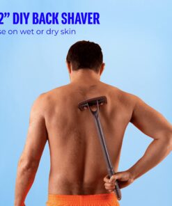 BRO SHAVER, Back Shaver for Men (DIY) Back & Body Hair Trimmer. Shave Wet or Dry. No Expensive Refills - Uses Double Edge Razor Blades. 15 Blades Included. Ergonomic Handle Large 27 81wIqp3dX3L 3