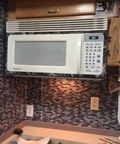 RoomMates StickTILES Traditional Marble Peel and Stick Backsplash Tiles - 4 Per Pack, Blue and White - TIL3229FLT 60 81wKl23 8EL