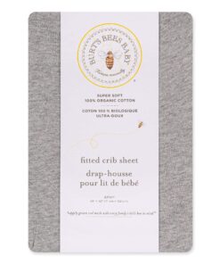 Burt's Bees Baby - Fitted Crib Sheet, Solid Color, 100% Organic Cotton Crib Sheet for Standard Crib and Toddler Mattresses (Heather Grey) , 28x52 Inch (Pack of 1) Heather Grey 20 81wLHs0TGS