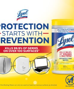 Lysol Disinfectant Wipes, Multi-Surface Antibacterial Cleaning Wipes, For Disinfecting and Cleaning, Lemon and Lime Blossom, 80 Count (Pack of 4) 80 Count (Pack of 4) White Standard Packaging 35 81wLKJ2N2rL