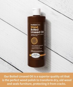 Furniture Clinic Boiled Linseed Oil for Wood Furniture & More Restore a Finish for Furniture, Table Tops, Stone & Metal Wood Care for Interior Oak, Pine, Teak & More Glossy 17oz/ 500ml Refined Oil 500 ml 23 81wMv0W2M6L 1