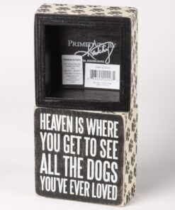 Alternative view of Primitives by Kathy 22223 Pawprint Trimmed Box Sign, 4" x 4", All the Dogs, Heaven is Where