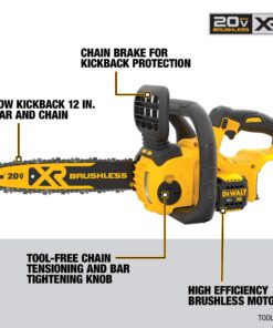 DEWALT 20V MAX* XR Chainsaw, 12-Inch, Tool Only (DCCS620B) Chainsaw Bare Tool Only 27 81wOMG5iiL