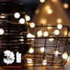 LED Globe String Lights, 100 LED Warm White Globe String Lights Plug in, Waterproof Globe Lights for Indoor and Outdoor, Ideal for Home, Wedding Party, Christmas, Balcony, 49ft Extendable Globe String Led Globe String Lights Pack
