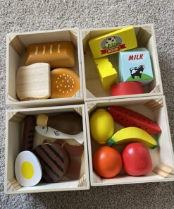 Melissa & Doug Food Groups - 21 Wooden Pieces and 4 Crates, Multi - Play Food Sets For Kids Kitchen, Pretend Food, Toy Food For Toddlers And Kids Ages 3+ 52 81wT6Kpl13L