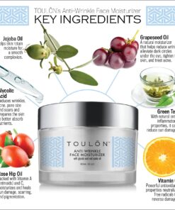 TOULON Glycolic Acid Cream 10% Face Moisturizer. Best Alpha Hydroxy Acid Products; Exfoliating, Anti-Aging Wrinkle Cream with AHA for Acne Prone Skin; Natural Exfoliator for Day and Night 28 81wZOBcUqvL