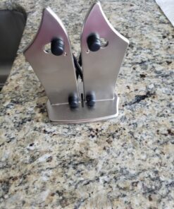 Official As Seen On TV Bavarian Edge Kitchen Knife Sharpener by BulbHead, Sharpens, Hones, & Polishes Serrated, Beveled, Standard Blades 41 81wZUCou0uL