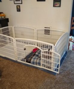 IRIS USA 24'' Pet Playpen 2 Panel Add-On with Connecting Rods, Dog Playpen, Puppy Small Medium Dogs, Heavy-Duty Molded Plastic, Rust-Free, Non-Skid Rubber Feet, Easy Assemble, Customizable, White Extra 2 panel 30 81wZjKlzfXL